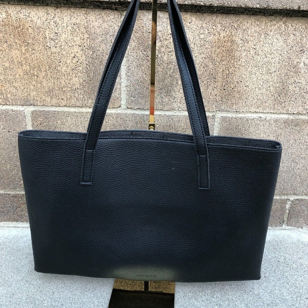 Womens Faux Vegan Leather Envelope Purse Shoulder Hand Bag Medium Tote Black‌ - Picture 2 of 5